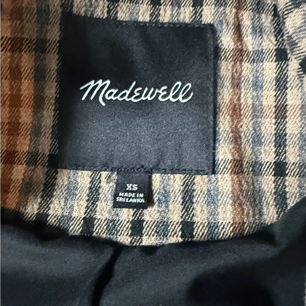 Madewell, The Caldwell Double Breasted Blazer tan black size XS extra small - Picture 5 of 9